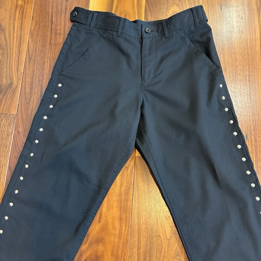 Black Comme Des Garçons Studded Chinos Pants Trousers Black Size M